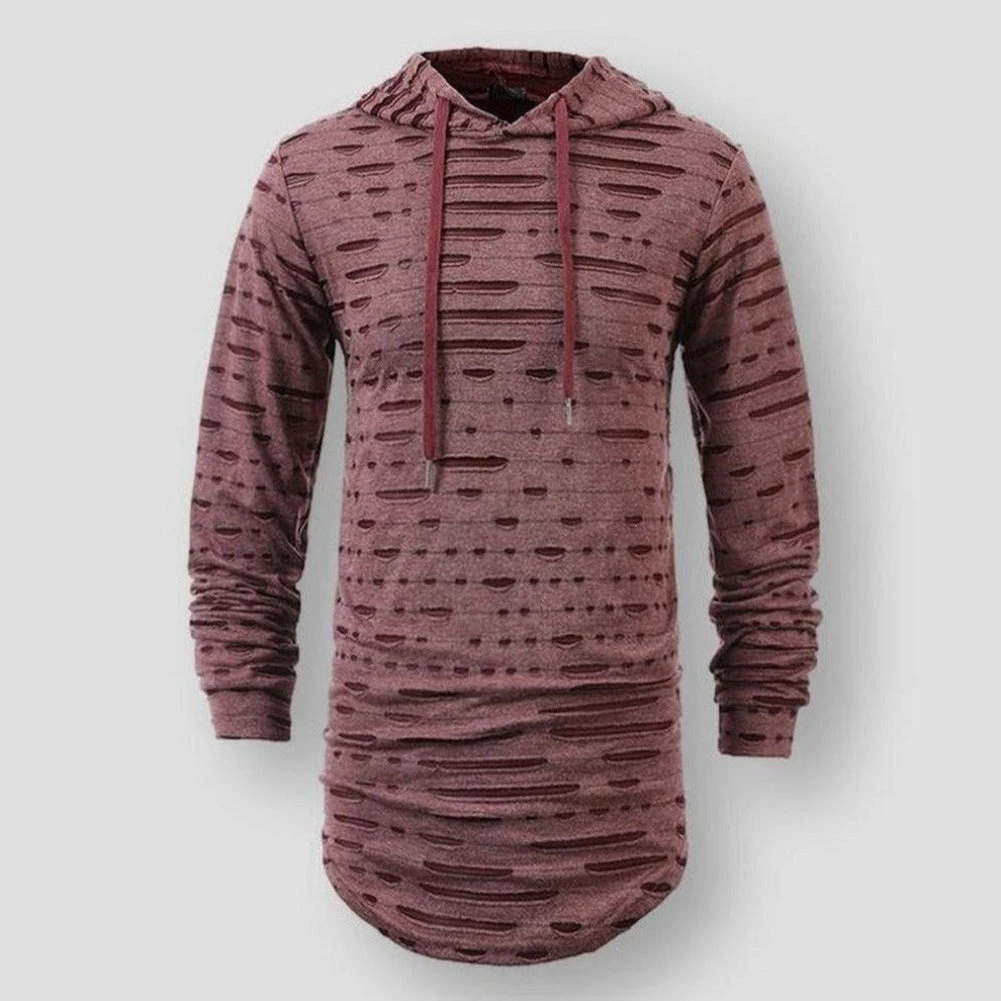 VEAKER Apparel Outlets Store Saint Morris Distressed Longline Hoodie Men's Apparels 3 VEAKER Apparel Outlets Store Saint Morris Distressed Longline Hoodie Men's Apparels