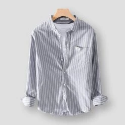 BOKCHOY Official Store Men's Apparels Sky Madrid Brugg Striped Shirt
