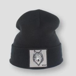 Furandown Hat Factory Store Men's Apparels Sky Madrid Wolf Embroidery Beanie