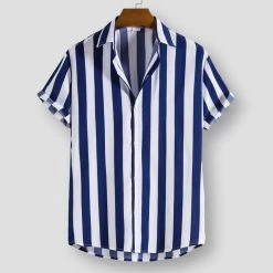 Easier For Life Store Sky Madrid Fortaleza Striped Shirt Men's Apparels