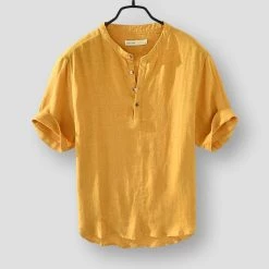 M Cotton Linen Store Sky Madrid Colwood Linen Shirt Men's Apparels