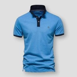 AIOPESON Official Store North Royal Polka Dot Polo Shirt
