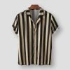 PARKLEES Official Store Saint Morris Morlaix Striped Shirt Men's Apparels
