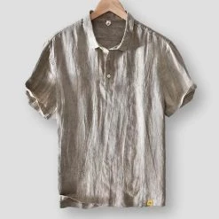 Cotton Linen Store Sky Madrid Coconut Port Linen Shirt Men's Apparels