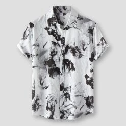 Suchila Clothes Store Sky Madrid Tie-Dye Graphic Shirt Men's Apparels