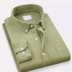 Shop412624 Store North Royal Long Sleeve Corduroy Pocket Shirt Men's Apparels