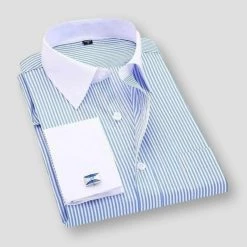 QISHA MEN SHIRT Store Men's Apparels Sky Madrid Long Sleeve Dress Shirt