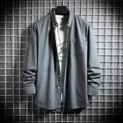 Moringcute Store North Royal Oversized Striped Shirt Men's Apparels 6 Moringcute Store North Royal Oversized Striped Shirt Men's Apparels