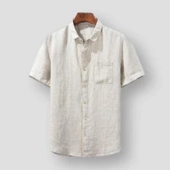 VEAKER Apparel Outlets Store Sky Madrid Rennes Linen Shirt Men's Apparels