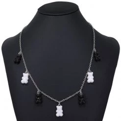 Mo Shang Jewelry Store Sky Madrid Teddy Bear Pendant Necklace Women's Apparels