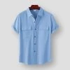 FREDD-MARSHALL Men's Store Sky Madrid Arnhem Linen Shirt 2 FREDD-MARSHALL Men's Store Sky Madrid Arnhem Linen Shirt