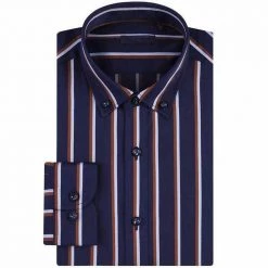 Donghuan Overseas Store Men's Apparels Sky Madrid Button-Down Bamboo Shirt