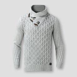 Carly Franchise Store Men's Apparels North Royal Knitted Shawl Pullover