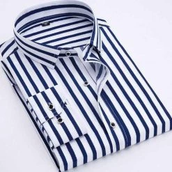 Hall Of Fame Store Saint Morris Long Sleeve Striped Shirt Men's Apparels