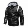 CALUOMATT Store North Royal Hooded Leather Jacket