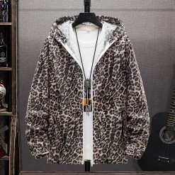 Xiyue 6812345 Store North Royal Leopard Zipper Hoodie