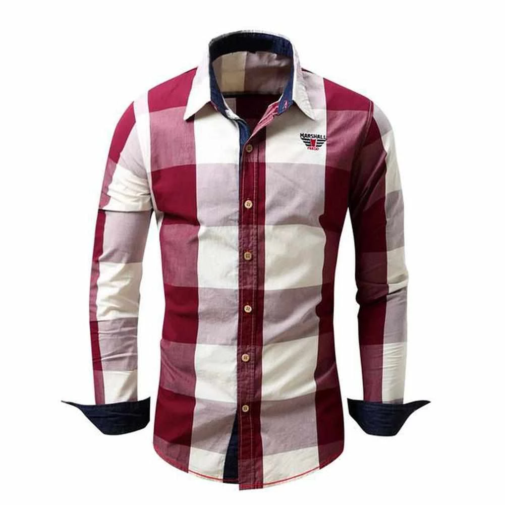 Mr Handsome Store Saint Morris Plaid Slim Long Sleeve Shirt Men's Apparels 5 Mr Handsome Store Saint Morris Plaid Slim Long Sleeve Shirt Men's Apparels