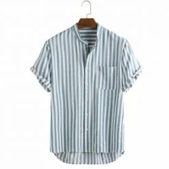 PARKLEES Official Store North Royal Shaka Striped Shirt Men's Apparels