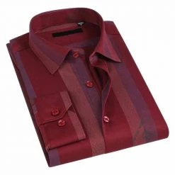 Fashional Solutions Store Men's Apparels Sky Madrid Striped Long-Sleeve Shirt