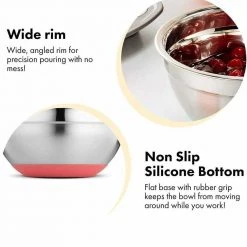 LYthE Store Home Sky Madrid Stainless Steel Non-Slip Salad Bowl