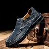 1698 Genuine Store Men's Apparels Sky Madrid Stitched Leather Flats