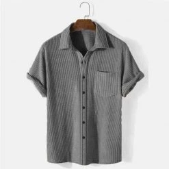 OG Waves Store Men's Apparels Sky Madrid Short Sleeve Textured Shirt