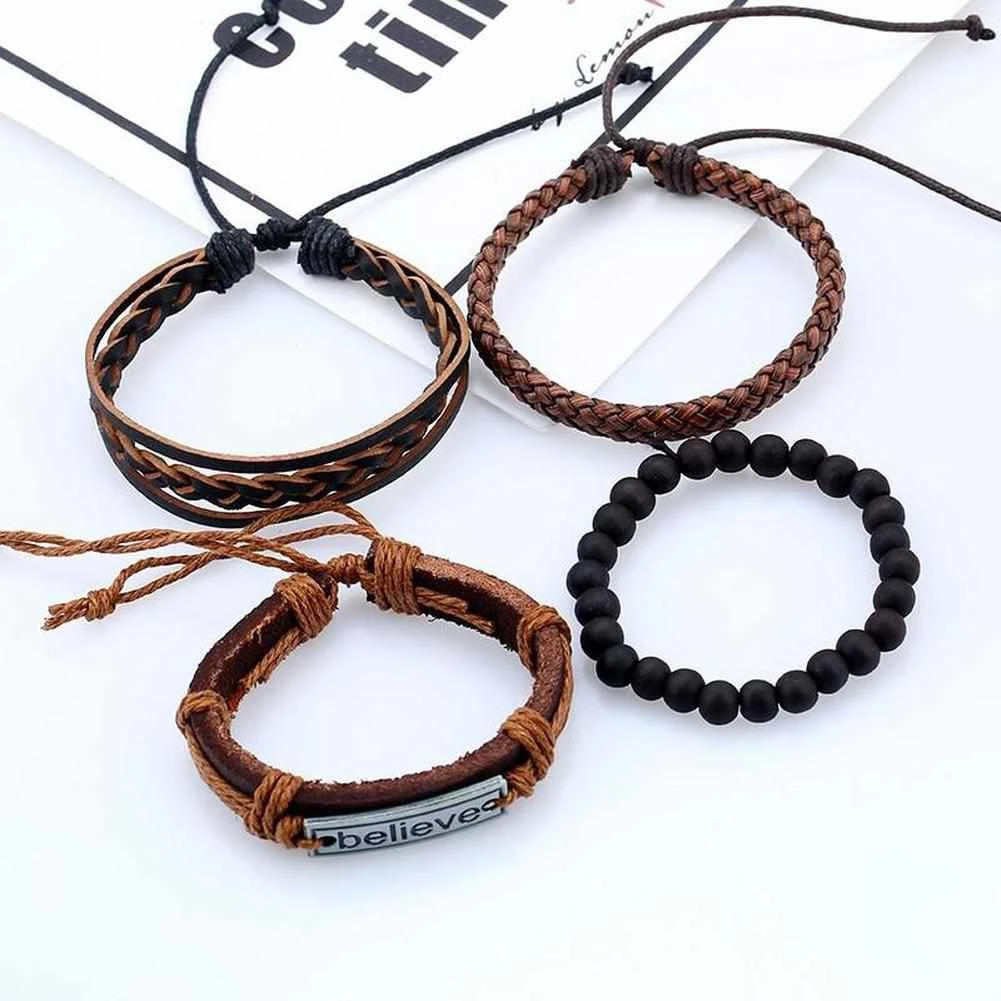 PICKYZ YUZHE Store Men's Apparels Believe Vegan Leather Bracelet 5 PICKYZ YUZHE Store Men's Apparels Believe Vegan Leather Bracelet