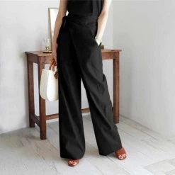 In My Closet Store Vintage Finesse Wide-Leg Pants Women's Apparels