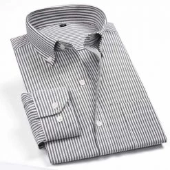 QISHA MEN SHIRT Store Sky Madrid Striped Pocket Shirt