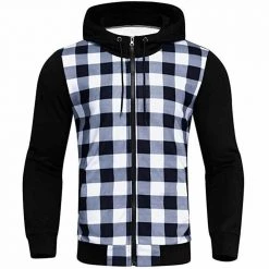 Zz Man Store Men's Apparels Plaid Zipper Hoodie 9 Zz Man Store Men's Apparels Plaid Zipper Hoodie