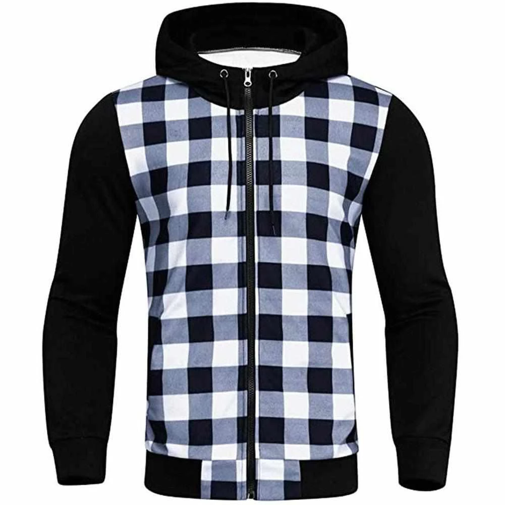 Zz Man Store Men's Apparels Plaid Zipper Hoodie 6 Zz Man Store Men's Apparels Plaid Zipper Hoodie