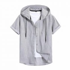 Challengers Store Men's Apparels North Royal Hooded Short Sleeve Shirt