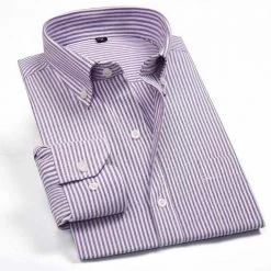 QISHA MEN SHIRT Store Sky Madrid Striped Pocket Shirt