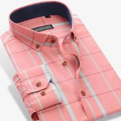 Karen J Store Sky Madrid Plaid Button-Down Shirt Men's Apparels