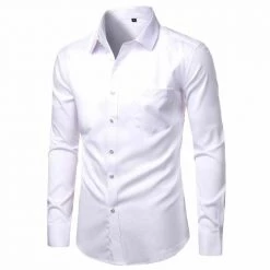 Hipster Wardrobe Store Sky Madrid Slim Bamboo Long Sleeve Shirt