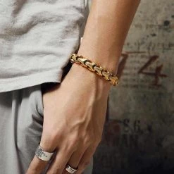 Fongten Official Store Sky Madrid Stainless Steel Dragon Bracelet Men's Apparels