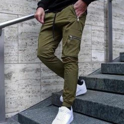 Dor Dor Chanll Store Men's Apparels Sky Madrid Multi Pocket Slim Cargo Pants