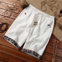 Made In Asia Store Sky Madrid Tahiti Linen Shorts Men's Apparels