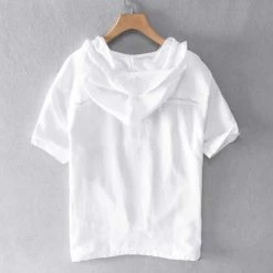 Momkids Store Sky Madrid Borneo Hooded Linen Shirt Men's Apparels