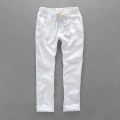 Suehaiwe Official Store Sky Madrid La Spezia Linen Pants 10 Suehaiwe Official Store Sky Madrid La Spezia Linen Pants