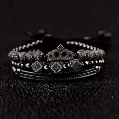 Amander Jewellery Factory Outlets Store Crown Charm Bracelet Men's Apparels