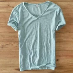 Cotton Linen Store Men's Apparels Sky Madrid V-Neck T-Shirt