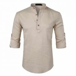 Hipster Wardrobe Store Saint Morris Linen Roll-Up Shirt Men's Apparels