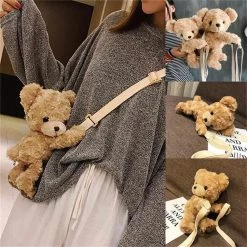 U Luggage Store Women's Apparels Sky Madrid Teddy Bear Crossbody Bag