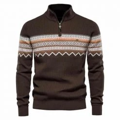 AIOPESON Official Store Men's Apparels North Royal Wool Half Zip Pullover