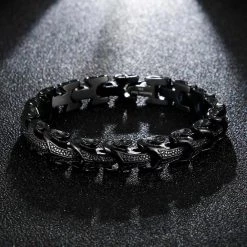 Fongten Official Store Sky Madrid Stainless Steel Dragon Bracelet Men's Apparels