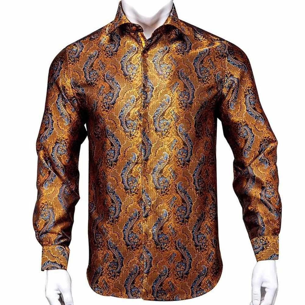 Hi-Tie Official Store Saint Morris Paisley Silk Shirt Men's Apparels 4 Hi-Tie Official Store Saint Morris Paisley Silk Shirt Men's Apparels