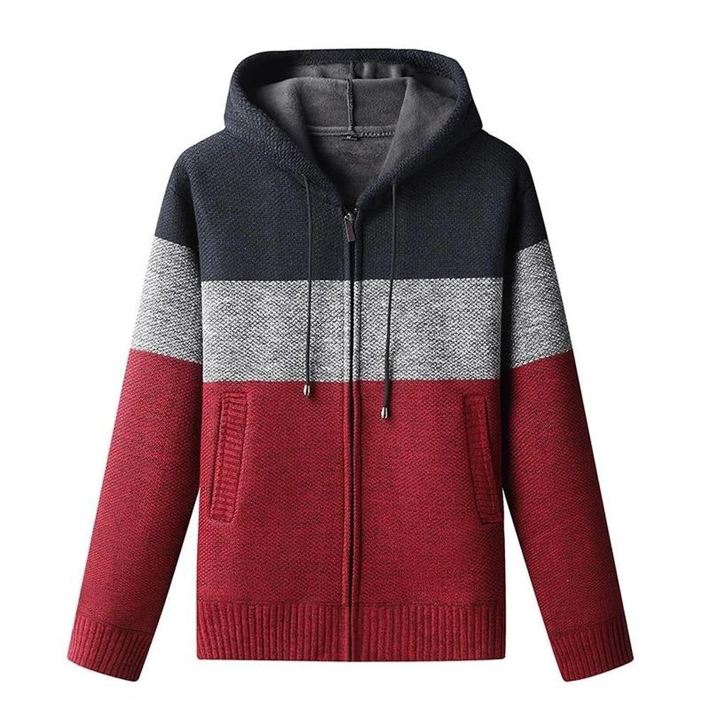 Enwig Menswear Store Sky Madrid Hooded Striped Wool Cardigan Men's Apparels 3 Enwig Menswear Store Sky Madrid Hooded Striped Wool Cardigan Men's Apparels