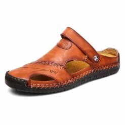 JINGDELONG Official Store Men's Apparels North Royal Leather Sandals