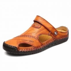 JINGDELONG Official Store Men's Apparels North Royal Leather Sandals